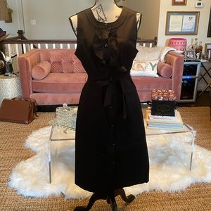 Black Ruffle Button Dress